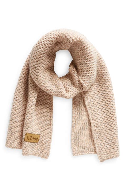 Chloé Chunky Knit Cashmere & Wool Scarf 